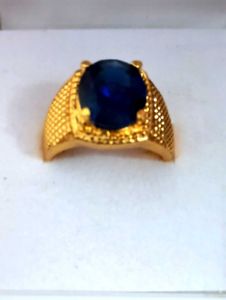 Gold Ring with Blue Stone