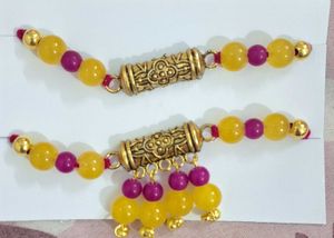 Handmade Beaded Bhaiya Bhabhi Rakhi.