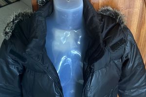 Black Puffer Jacket with Fur Hood (Unisex)