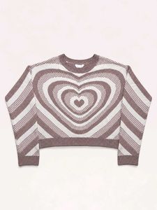 HEART PATTERN KNIT SWEATER