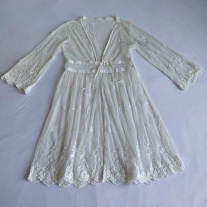 Boho White Lace Kimono Dress 🎀✨️