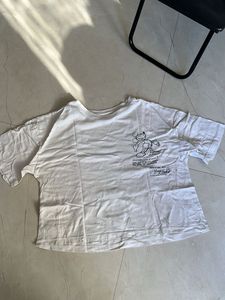 White Graphic Print Tee