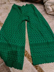 Green Embroidered Palazzos