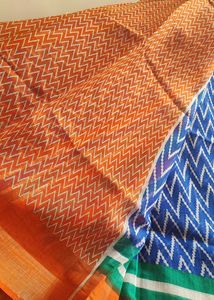 Vibrant Geometric Print Saree