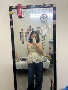 Cute Polka Dot Peplum Top
