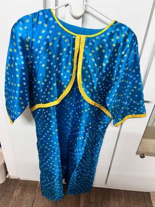 Vibrant Blue Bandhani Kurta