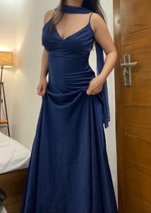 DIRIS Ivana Blue Satin Dress