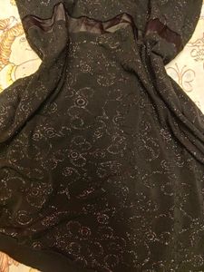 Sparkly Black Assymetrical Y2k Top