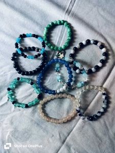 Set of 9 Beaded Bracelets stack
