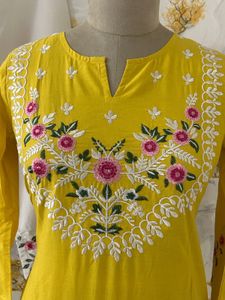 Vibrant Yellow Embroidered Co-Ord Set