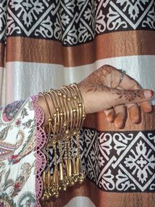 Beautiful Golden Bangles with Danglers
