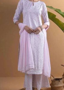 Elegant White Kurta Set with Dupatta