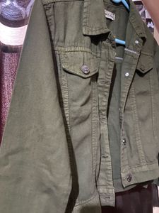 Olive Green Denim Jacket