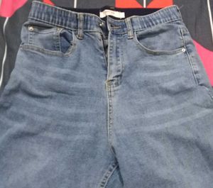 Light Wash Blue Stretchable Ankle Length denim