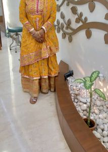 Yellow Printed Kurta Set with Dupatta