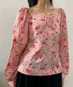 Pink Floral Off-Shoulder Top