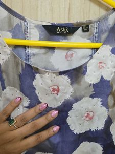 Satin Floral Print Tunic Top