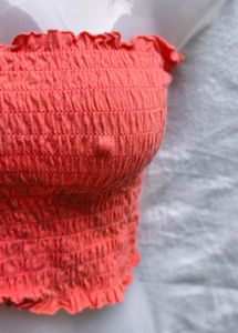 CUTE CORAL COLOUR TUBE TOP