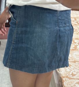 Blue Denim Mini Skirt