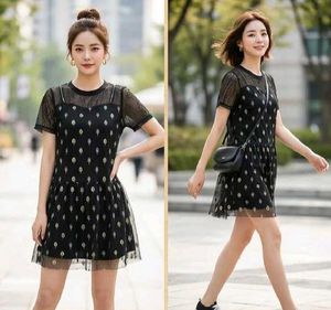 💖💯Korean Black Mini Dress with Stretchable Cotto
