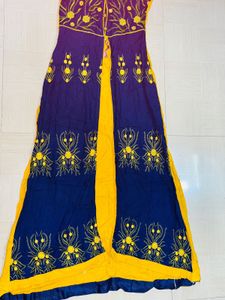 Elegant Yellow &amp; Navy Kurta Set
