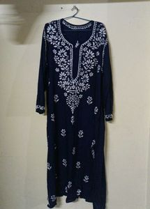 Navy Blue Chikankari Kurta