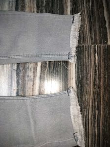 High-Waisted Grey Jeans