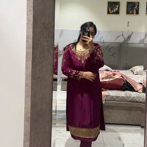 Beautiful Magenta Kurta Set with Dupatta