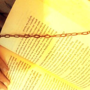 Unique Chain Necklace on Book Pages