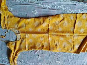 Yellow Printed Kurta Set