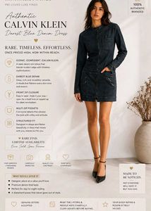 💎 Runway Chic Calvin Klein Denim Zip-Front Dress