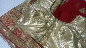 Stunning Golden &amp; Red Lehenga Choli