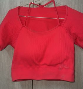 Ribbed Red Crop Top