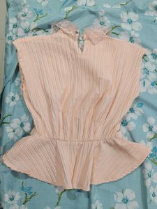 Chic Pleated Peplum &amp; 1 pink top - 30inch