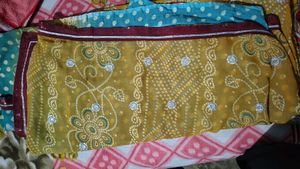 Stylish Blue Printed Saree Fabric