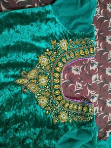 Green Embroidered Anarkali