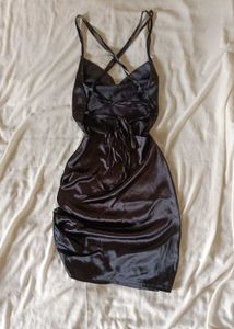 Sexy Cowl Neck Satin Dress