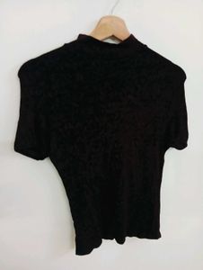 Burgundy Mock Neck T-Shirt