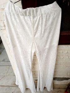 Elegant White Lace Palazzo Pants
