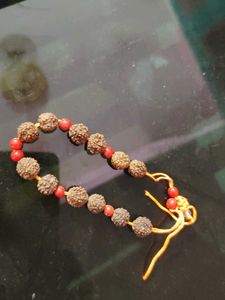 Rudraksha Bracelet with Red Beads