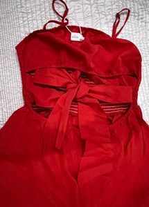 Stunning Red Halter Neck Bow Detail Dress