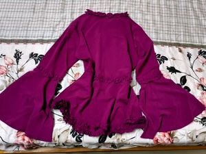 Ruffled Bell Sleeve Magenta Top