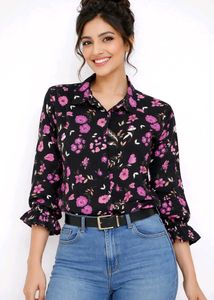 Black 🖤✨Floral Printed Women Shirt |