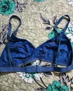 Comfortable Blue Cotton Bra