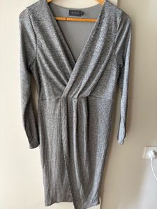 Women's Grey V-Neck Dress