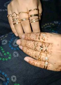 22 High-quality Gold-plated Rings set