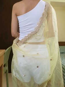 SALE ❗two 2 Embellished yellow + white Dupatta