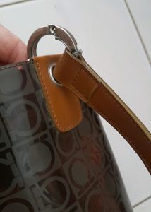 Ferragamo Leather And PVC Bucket Bag