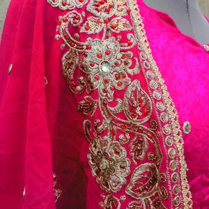 Vibrant Pink Embroidered Kurta Set with Dupatta