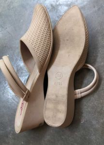 Stylish Nude Wedge Sandals